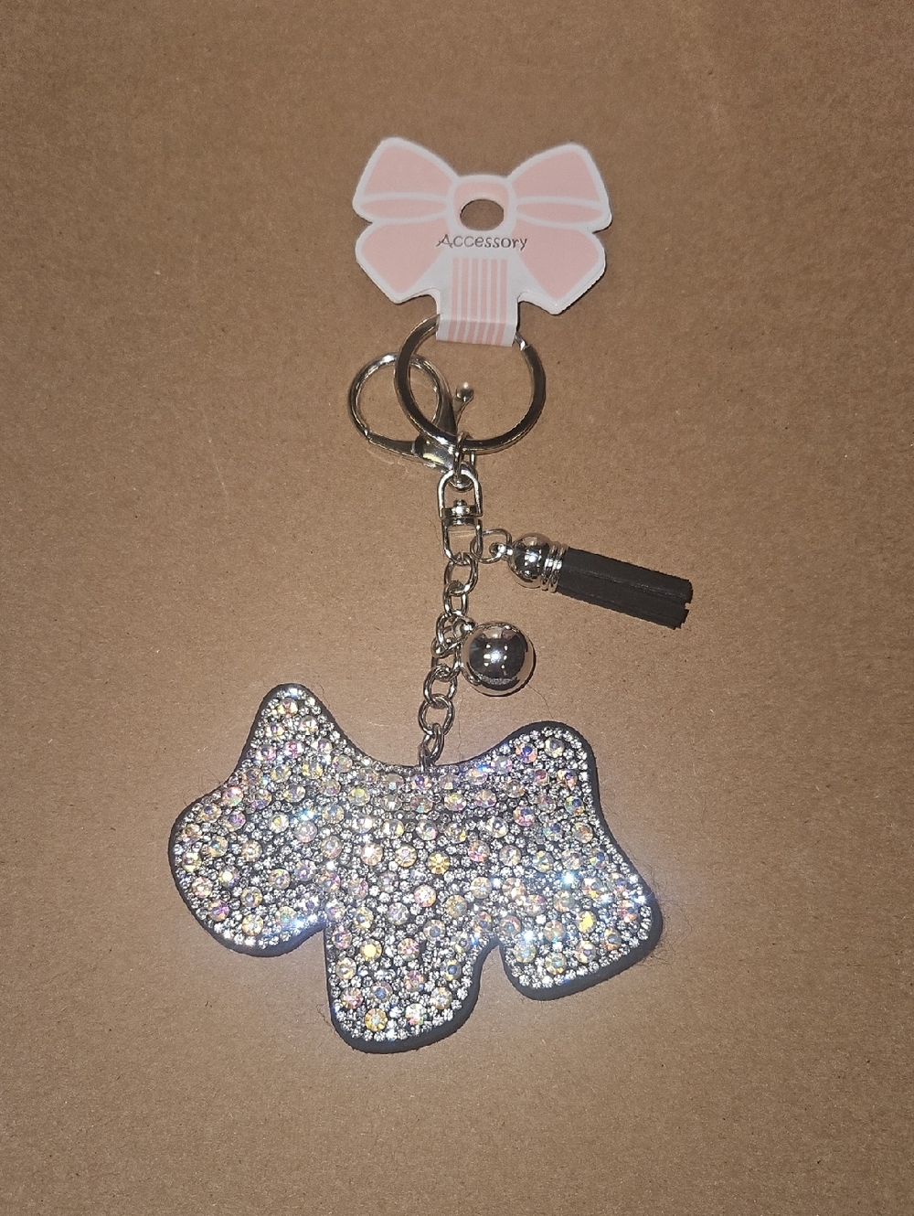 Sparkling Scottish Terrier Silhouette Keychain Nwt